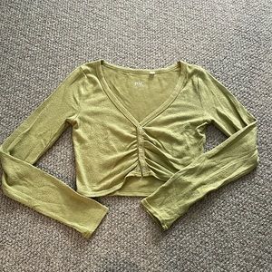 Green Crop Top Longsleeve